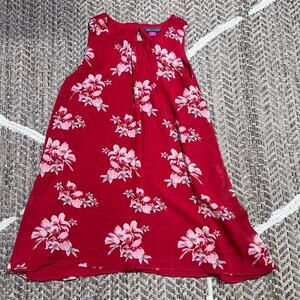 Vince Camuto Red High Neck Floral Blouse sz Small